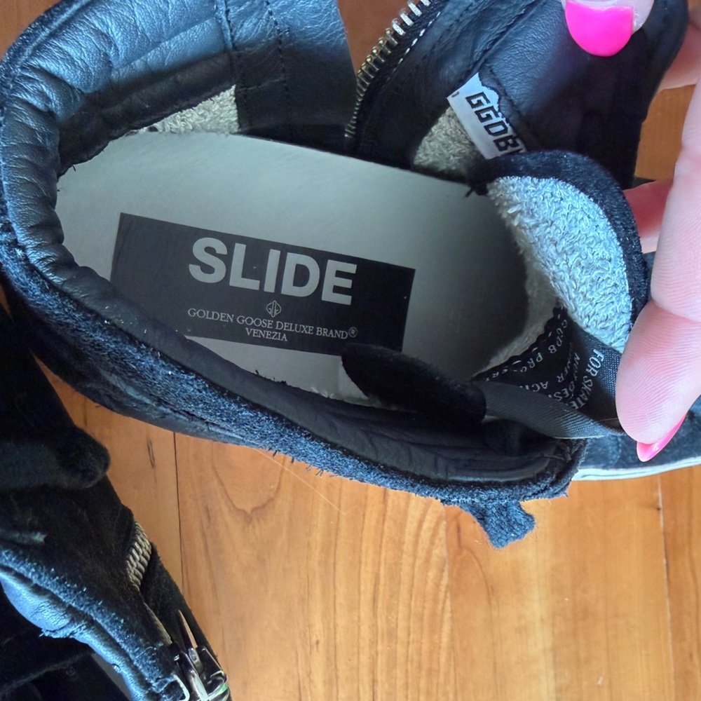 Golden Goose Slide High-Top Sneakers in Black Suede - Picture 8 of 10